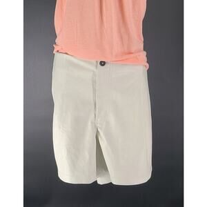 Avec Les Filles women's faux leather shorts white Sz 1XL resort wear beachy chic